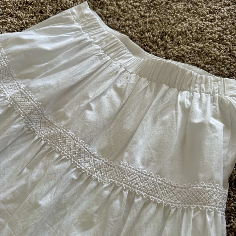 Bohemian White Lace-Trim Maxi Skirt - Picture 3 of 5